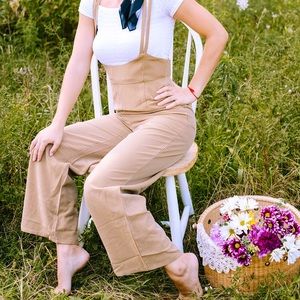 Khaki Overall Jumpsuit